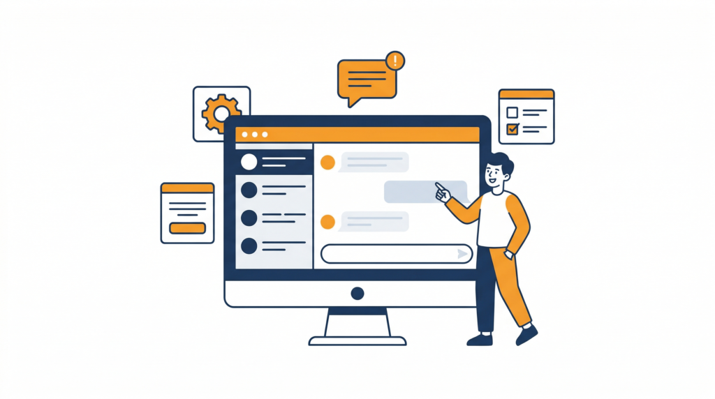 ChatGPTの画面と機能を解説するイラスト - AI学習教室チームあいおい