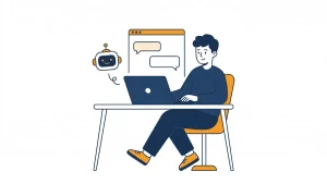 ChatGPTの使い方を学ぶ初心者のイラスト - AI学習教室チームあいおい