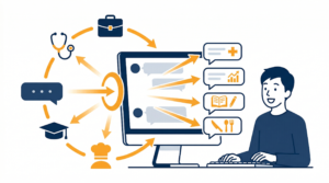 ChatGPTに役割を与えて回答の質を高めるイラスト - AI専門教室チームあいおい