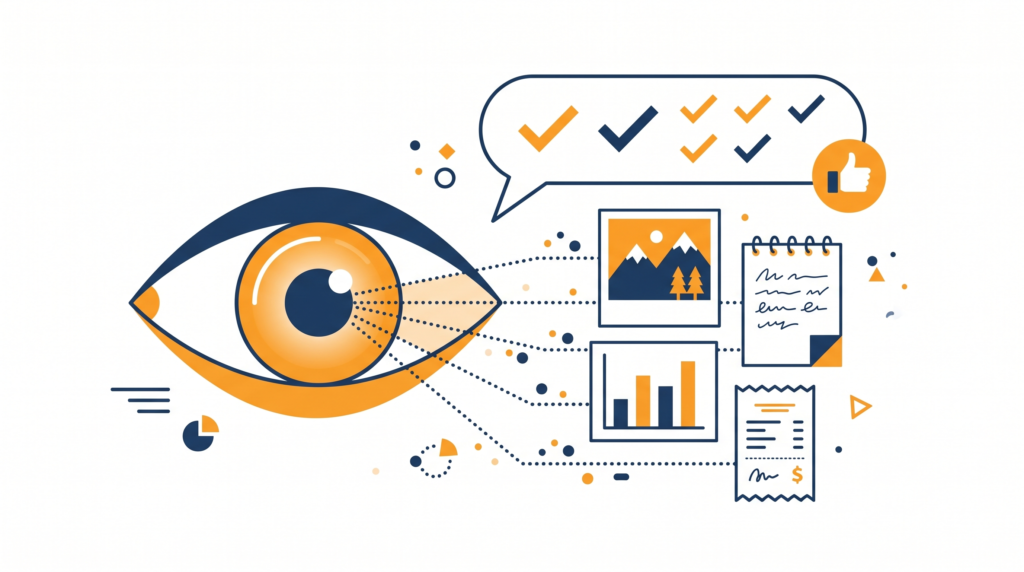 Geminiで画像を分析するイラスト