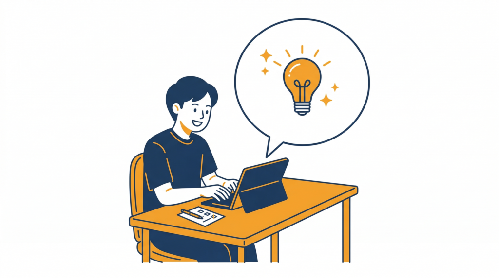 AIに上手く質問するコツを学ぶイラスト - AI学習教室チームあいおい